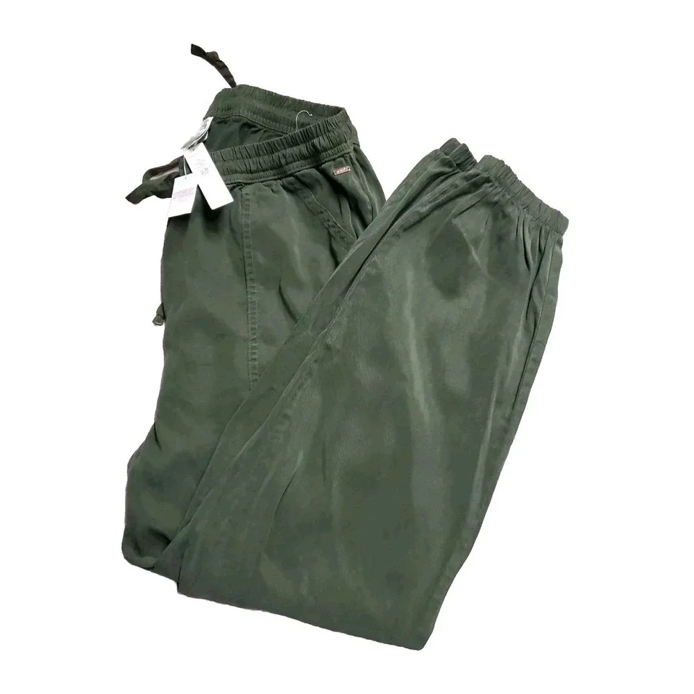 Pink Victoria's Secret Lightweight Olive Army Green Joggers Women Sz S Baggy Vtg